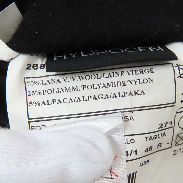 実際に弊社で買取させて頂いたHYDROGEN/ハイドロゲン スカル ワッペン ウール テーラードジャケット /48の画像 5枚目