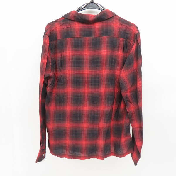 実際に弊社で買取させて頂いた【未使用】SUGAR CANE/シュガーケーン レーヨン オンブレチェックシャツ レッド SC28852/Mの画像 1枚目