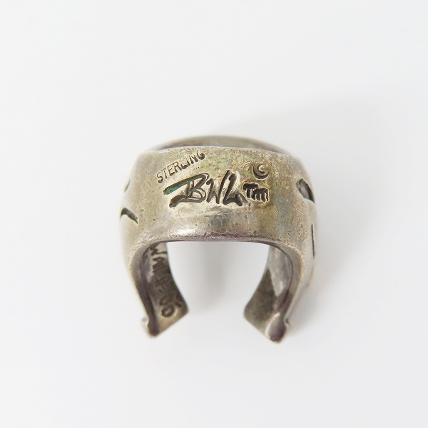 実際に弊社で買取させて頂いた【ギャラ/カスタム】BWL/ビルウォールレザー マークマホーニー ホースシューリング ｗ/ハッピーフェイス ゴールドサダー 3.5号の画像 3枚目