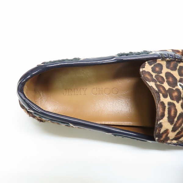 実際に弊社で買取させて頂いたJIMMY CHOO/ジミーチュウ レオパード ハラコ タッセル ドライビングシューズ 43.5の画像 4枚目