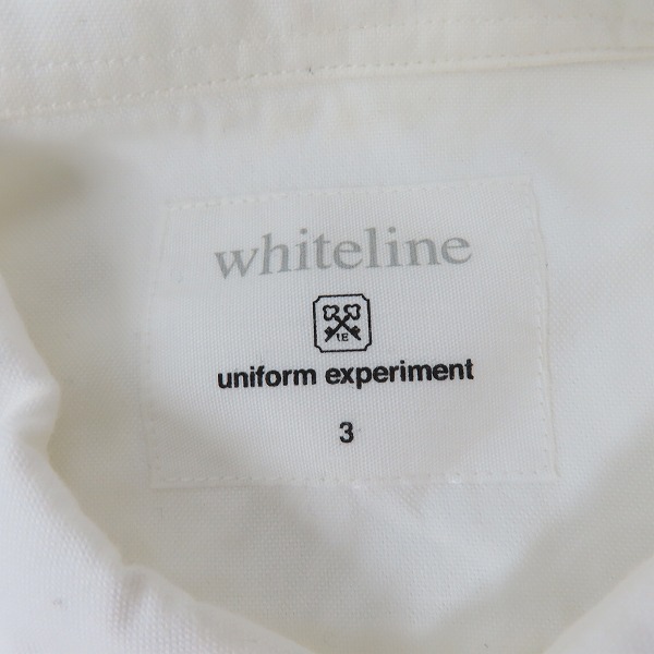 実際に弊社で買取させて頂いたuniform experiment/ユニフォームエクスペリメント whiteline RECONSTRUCTED SIDE PANEL B.D SHIRT UE-145020/3の画像 2枚目