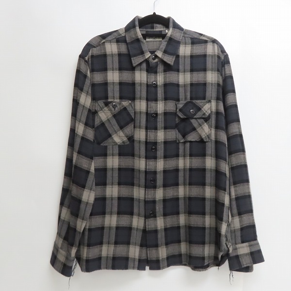 実際に弊社で買取させて頂いたSUGAR CANE/シュガーケーン 長袖ドビーチェック ワークシャツ  ブラック×グレー SC28163 /M