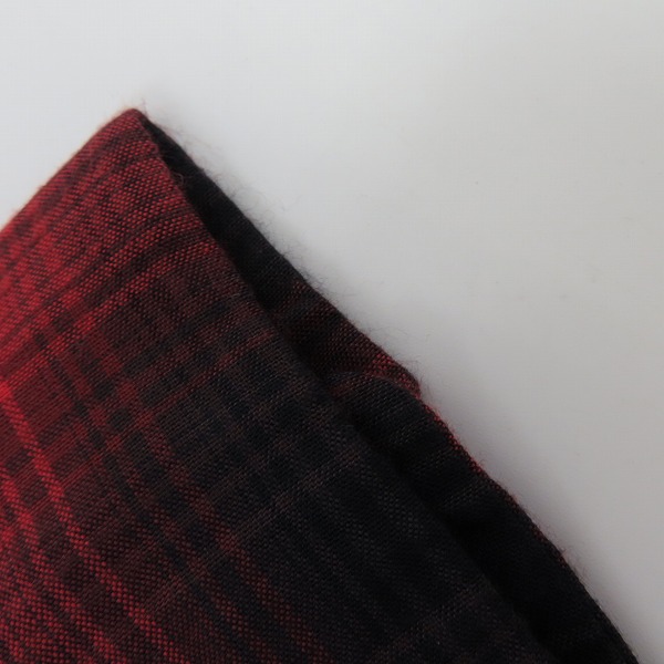 実際に弊社で買取させて頂いた【未使用】SUGAR CANE/シュガーケーン レーヨン オンブレチェックシャツ レッド SC28852/Mの画像 5枚目
