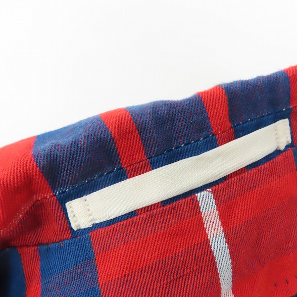 実際に弊社で買取させて頂いたTOMORROWLAND/トゥモローランド チェック リネン混 テーラードジャケット /48の画像 5枚目