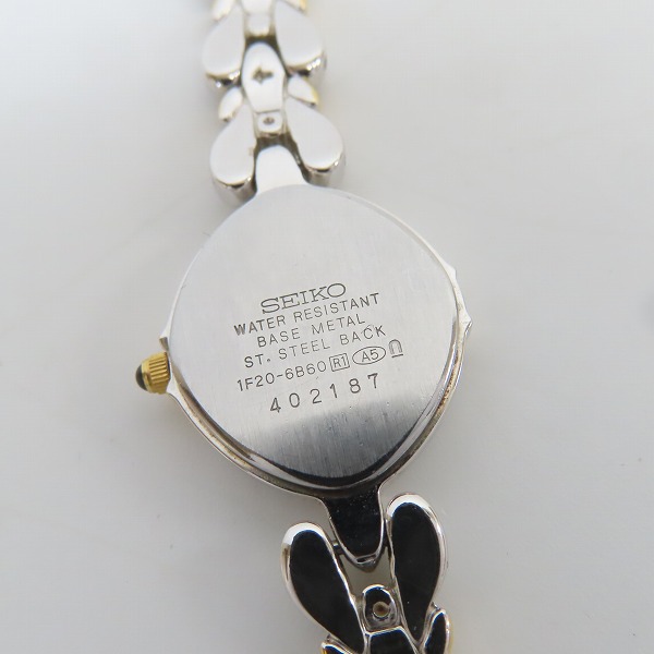 実際に弊社で買取させて頂いたSEIKO/セイコー エクセリーヌ 2Pダイヤ/シェル文字盤 腕時計 1F20-6B60【動作未確認】の画像 5枚目