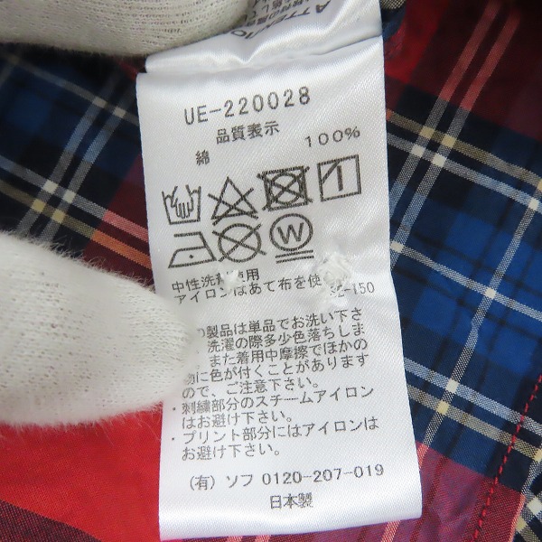 実際に弊社で買取させて頂いたuniform experiment/ユニフォーム エクスペリメント チャック柄 長袖シャツ UE-220028 /1の画像 3枚目