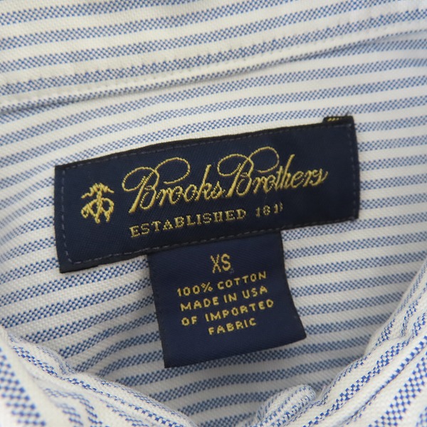 実際に弊社で買取させて頂いたBROOKS BROTHERS/ブルックスブラザーズ ストライプ長袖シャツ ロゴ刺繍/XSの画像 2枚目