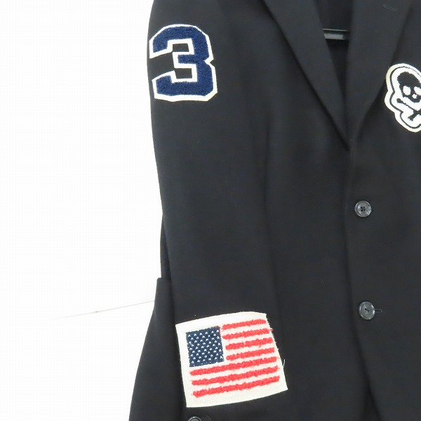 実際に弊社で買取させて頂いたHYDROGEN/ハイドロゲン スカル ワッペン ウール テーラードジャケット /48の画像 7枚目