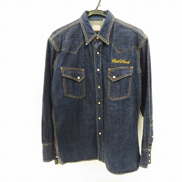 実際に弊社で買取させて頂いたTHE FLAT HEAD/フラットヘッド バック刺繍 デニム ウエスタンシャツ 7001/42の画像 1枚目