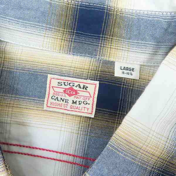 実際に弊社で買取させて頂いたSUGAR CANE/シュガーケーン オンブレチェック 半袖 ワークシャツ SC38693 Lの画像 2枚目