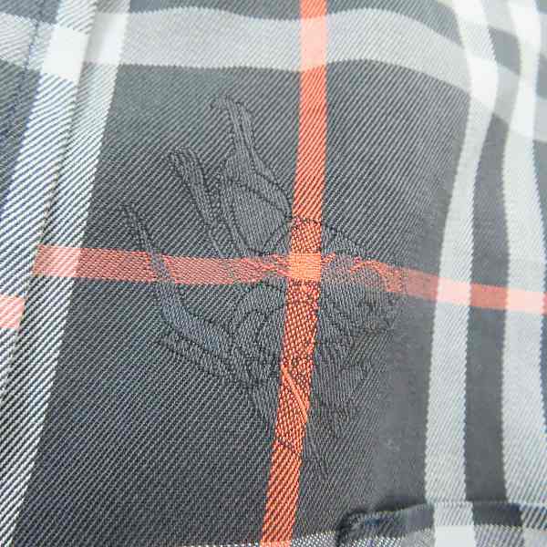 実際に弊社で買取させて頂いたBurberrys REGD/バーバリーズ ホース刺繍×チェック柄 長袖シャツ チャコール系/Lの画像 3枚目