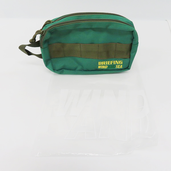 実際に弊社で買取させて頂いたWIND AND SEA×BRIEFING GOLF/ウィンダンシー×ブリーフィング ダブルジップポーチ/グリーンの画像 7枚目