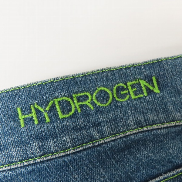 実際に弊社で買取させて頂いたHYDROGEN/ハイドロゲン グリーンステッチ デニムパンツ/30の画像 2枚目