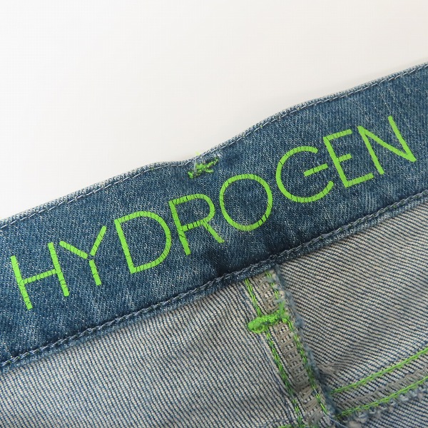 実際に弊社で買取させて頂いたHYDROGEN/ハイドロゲン グリーンステッチ デニムパンツ/30の画像 3枚目