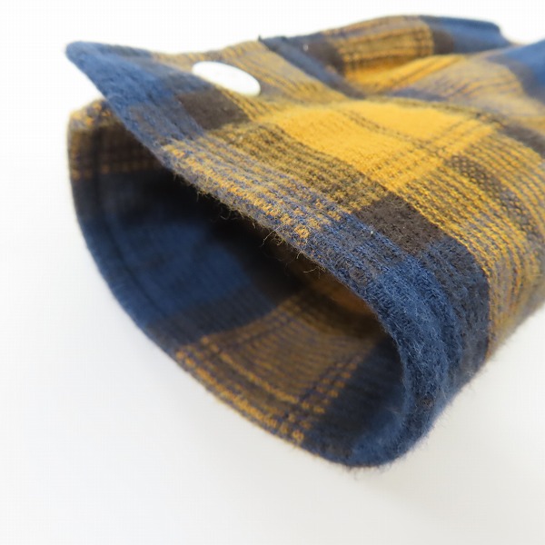 実際に弊社で買取させて頂いたSUGAR CANE/シュガーケーン 長袖ドビーチェック ワークシャツ  マスタード系×ネイビー SC28163/Mの画像 6枚目