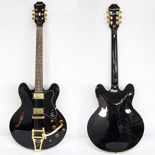 実際に弊社で買取させて頂いた★Epiphone/エピフォン DOT-EB セミアコ ES-335モデル Bigsby搭載 エレキギター ハードケース付の画像 1枚目