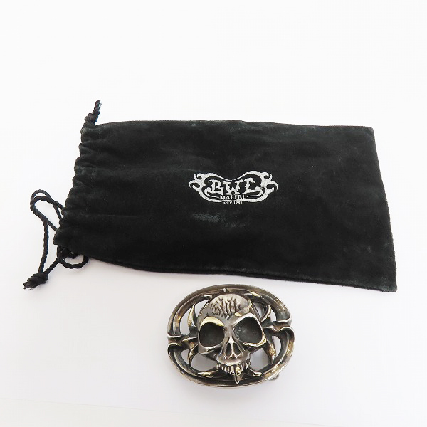 実際に弊社で買取させて頂いた【カスタム】BILL WALL LEATHER/BWL/ビルウォールレザー スカル シルバーバックルの画像 7枚目