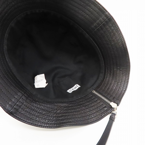 実際に弊社で買取させて頂いた【JPタグ】LOEWE/ロエベ Fisherman/フィッシャーマン アナグラムロゴパッチ レザーバケットハット   の画像 4枚目