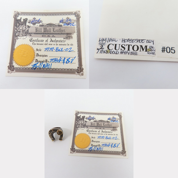 実際に弊社で買取させて頂いた【ギャラ/カスタム】BWL/ビルウォールレザー マークマホーニー ホースシューリング ｗ/ハッピーフェイス ゴールドサダー 3.5号の画像 8枚目