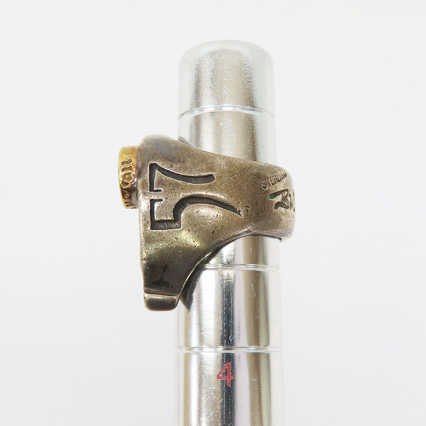 実際に弊社で買取させて頂いた【ギャラ/カスタム】BWL/ビルウォールレザー マークマホーニー ホースシューリング ｗ/ハッピーフェイス ゴールドサダー 3.5号の画像 7枚目