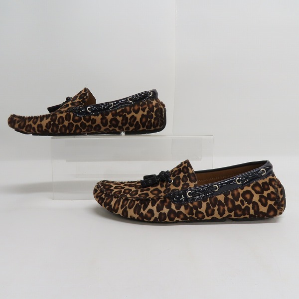 実際に弊社で買取させて頂いたJIMMY CHOO/ジミーチュウ レオパード ハラコ タッセル ドライビングシューズ 43.5の画像 3枚目