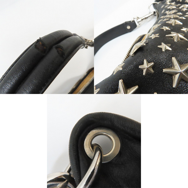 実際に弊社で買取させて頂いたJIMMY CHOO/ジミーチュウ  レザー スタースタッズ スカイバッグ/ハンドバッグの画像 6枚目