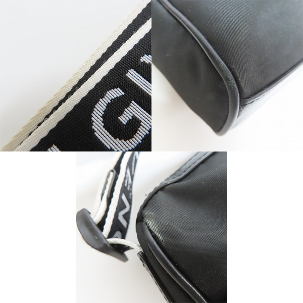 実際に弊社で買取させて頂いたGIVENCHY/ジバンシィ レザー×ナイロン ロゴラインショルダーバッグの画像 7枚目