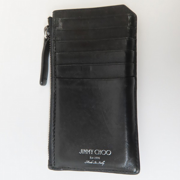 実際に弊社で買取させて頂いたJIMMY CHOO/ジミーチュウ CASEY ENL/183 スタースタッズ コインカードホルダー/コインケースの画像 1枚目