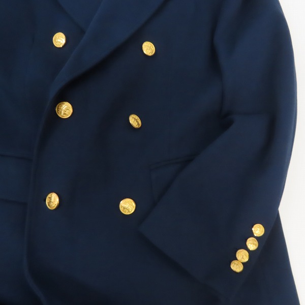 実際に弊社で買取させて頂いたBROOKS BROTHERS/ブルックスブラザーズ 金ボタン ダブル6釦ブレザー 金ボタン ネイビー/Mの画像 6枚目