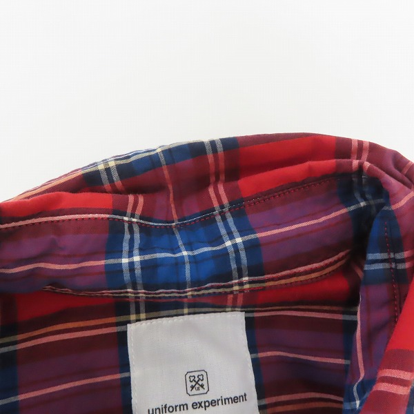 実際に弊社で買取させて頂いたuniform experiment/ユニフォーム エクスペリメント チャック柄 長袖シャツ UE-220028 /1の画像 6枚目