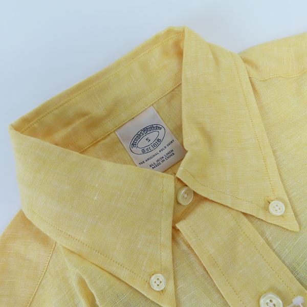 実際に弊社で買取させて頂いた【未使用】BROOKS BROTHERS/ブルックスブラザーズ ボタンダウンシャツ イエロー/Sの画像 5枚目