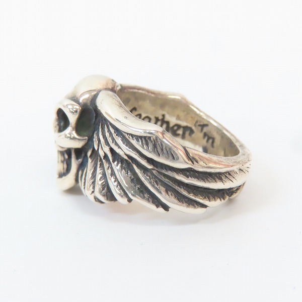 実際に弊社で買取させて頂いたBILL WALL LEATHER/ビルウォールレザー Wing w Good Luck Skull Ring/ウィング w グッドラックスカルリング/17-19号の画像 2枚目