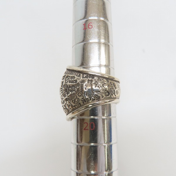 実際に弊社で買取させて頂いたBILL WALL LEATHER/ビルウォールレザー GRAFFITI DOME RING/グラフィティドームリング/18-20号の画像 9枚目