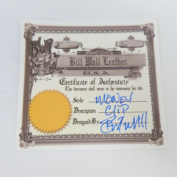 実際に弊社で買取させて頂いた【ギャラ付/カスタム】BWL/ビルウォールレザー JEFF DECKER コラボ マネークリップの画像 6枚目