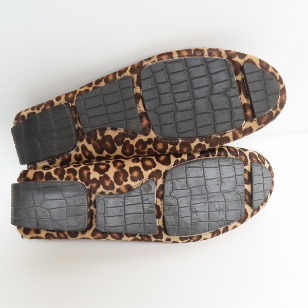 実際に弊社で買取させて頂いたJIMMY CHOO/ジミーチュウ レオパード ハラコ タッセル ドライビングシューズ 43.5の画像 2枚目