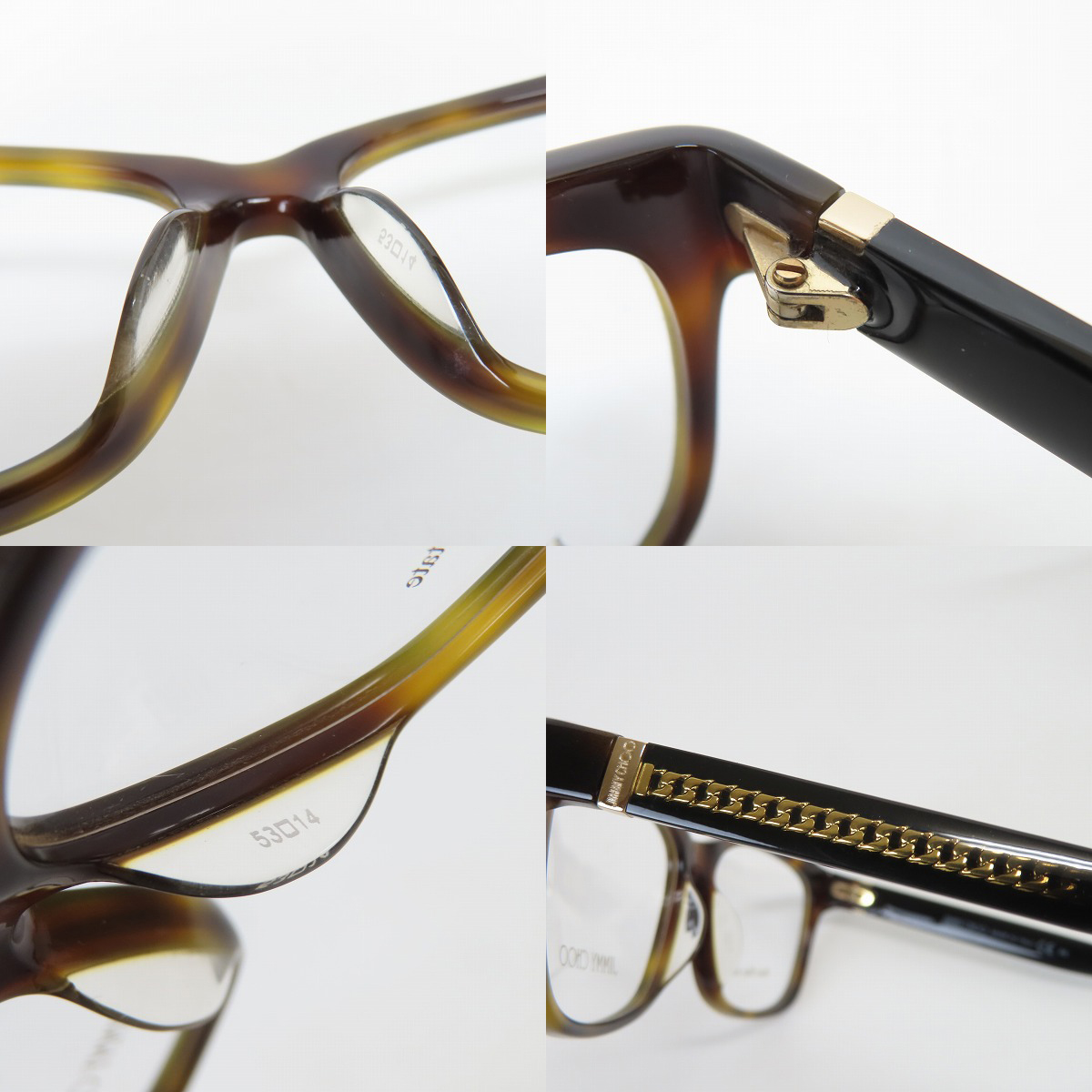 実際に弊社で買取させて頂いたJIMMY CHOO/ジミーチュウ メガネフレーム アイウェア  JC132/F 112の画像 6枚目