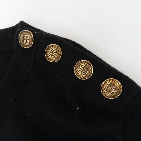 実際に弊社で買取させて頂いた【JPタグ】GIVENCHY/ジバンシィ 18AW ロゴ4ボタン コットンクルーネックニット BM9047403B/Sの画像 3枚目