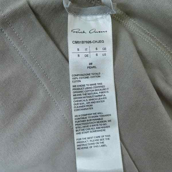 実際に弊社で買取させて頂いた【未使用】RICK OWENS/リックオウエンス x Champion/チャンピオン 21ss ロゴ刺繍半袖 Tシャツ CM01B7926/Mの画像 3枚目