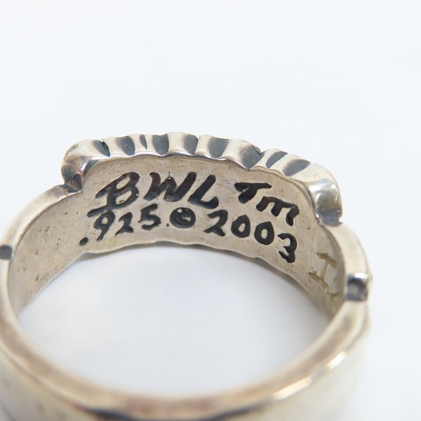 実際に弊社で買取させて頂いたBILL WALL LEATHER/BWL/ビルウォールレザー ロゴデザインリング R311 22-22.5号の画像 6枚目