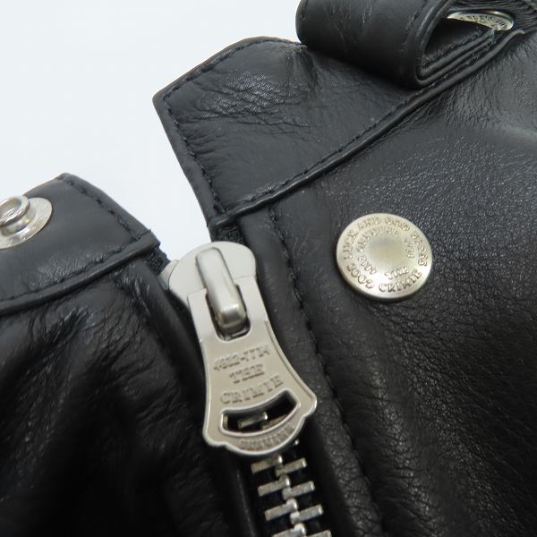 実際に弊社で買取させて頂いたCRIMIE/クライミー GLGB/GOOD LUCK&GOD BLESS シングルライダースジャケット C1H5-JK02/Mの画像 5枚目