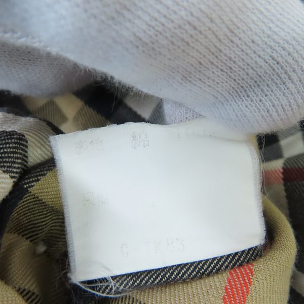 実際に弊社で買取させて頂いたBurberrys REGD/バーバリーズ ホース刺繍×チェック柄 半袖シャツ ベージュ系/Lの画像 4枚目