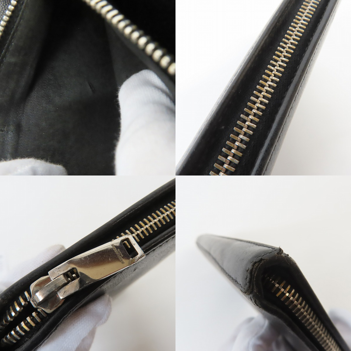 実際に弊社で買取させて頂いた【難あり】SAINT LAURENT PARIS/サンローランパリ レザー ラウンドファスナー オーガナイザーの画像 8枚目