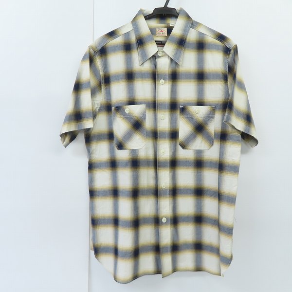 実際に弊社で買取させて頂いたSUGAR CANE/シュガーケーン オンブレチェック 半袖 ワークシャツ SC38693 L