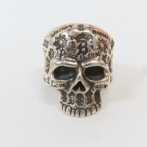 実際に弊社で買取させて頂いたBILL WALL LEATHER/ビルウォールレザー Graffiti Skull Large Forehead/ リング 19-21.5号の画像 1枚目