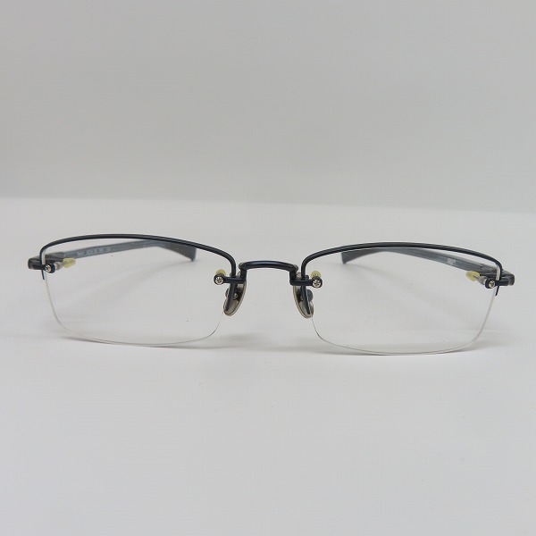 実際に弊社で買取させて頂いた999.9/フォーナインズ ハーフリム スクエア型 眼鏡/メガネフレーム/アイウェア TW-61T 7673の画像 1枚目