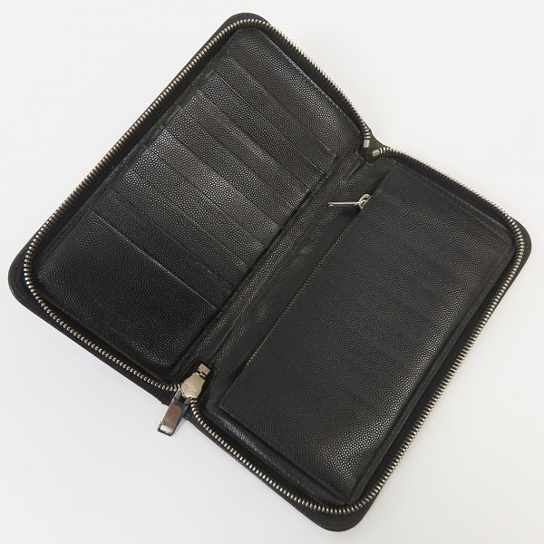 実際に弊社で買取させて頂いた【難あり】SAINT LAURENT PARIS/サンローランパリ レザー ラウンドファスナー オーガナイザーの画像 3枚目