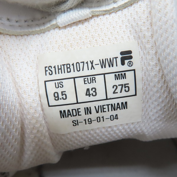 実際に弊社で買取させて頂いたFILA/フィラ DISRUPTOR2/ディスラプター2 ダットシューズ FS1HTB1071X-WWT/27.5の画像 5枚目