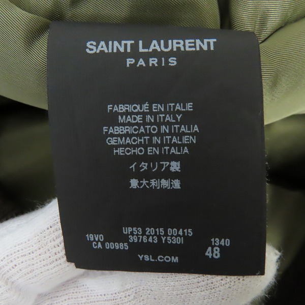 実際に弊社で買取させて頂いたSAINT LAURENT/サンローラン ボンバージャケット 397643 Y5301/48の画像 4枚目