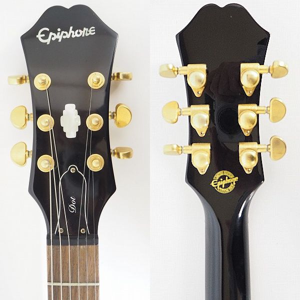 実際に弊社で買取させて頂いた★Epiphone/エピフォン DOT-EB セミアコ ES-335モデル Bigsby搭載 エレキギター ハードケース付の画像 2枚目