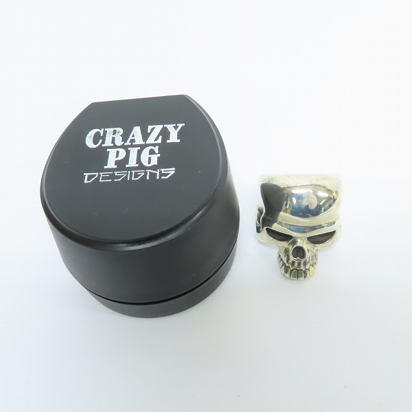 実際に弊社で買取させて頂いたCRAZY PIG/クレイジーピッグ LARGE EVIL SKULL/ラージ エビルスカル リングｗ/K18 ファングゴールド/16-18.5号の画像 9枚目